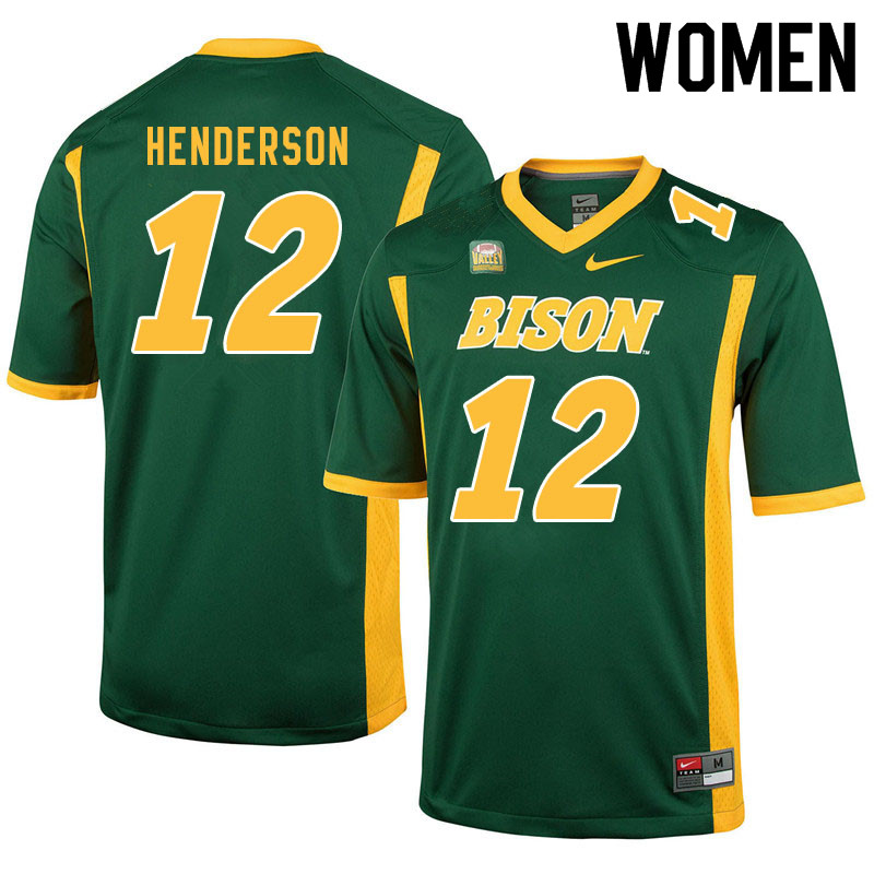 Women #12 Braylon Henderson North Dakota State Bison College Football Jerseys Sale-Green - Click Image to Close